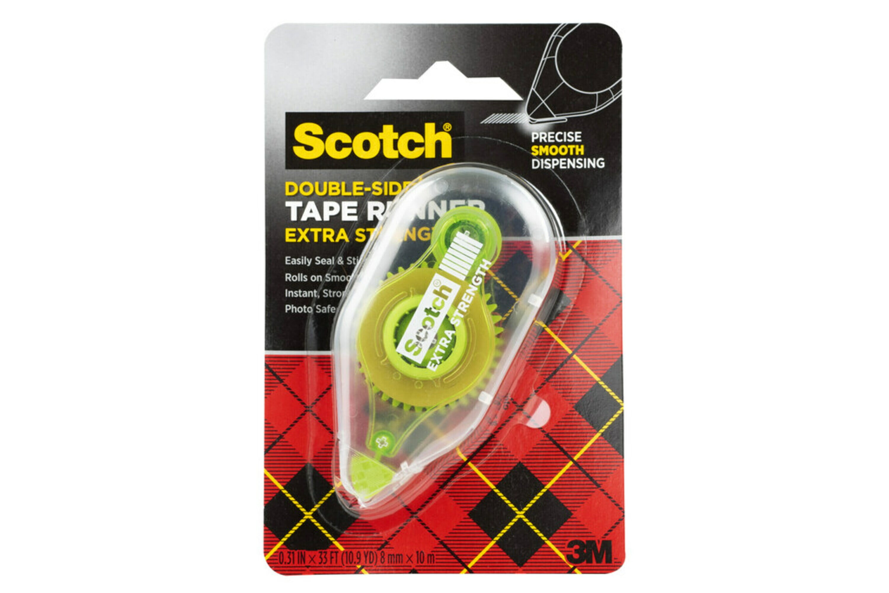 Scotch Adhesive Dot Roller Value Pack, Green Dispenser, .31 in x 16.3