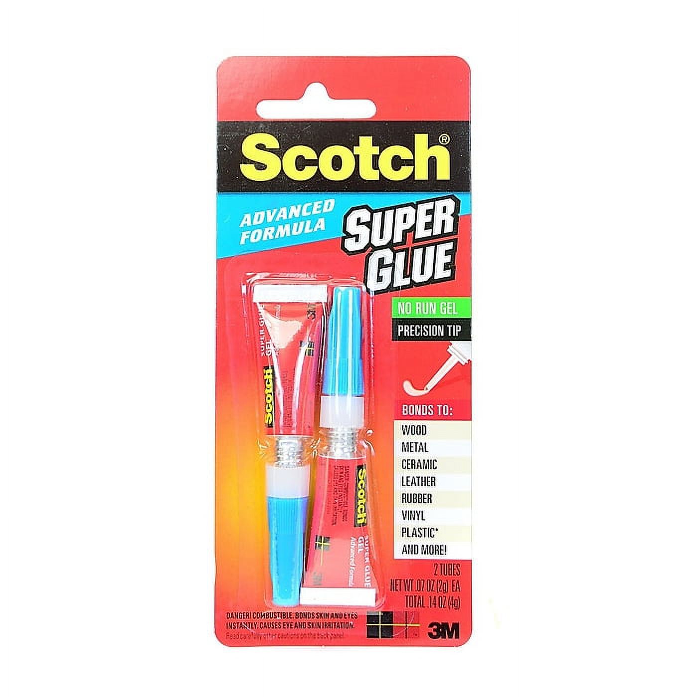 Scotch Advanced Formula Super Glue No Run Gel With Precision Tip 0.07 Oz. Pack Of 2 [Pack Of 12] (12PK-AD122)