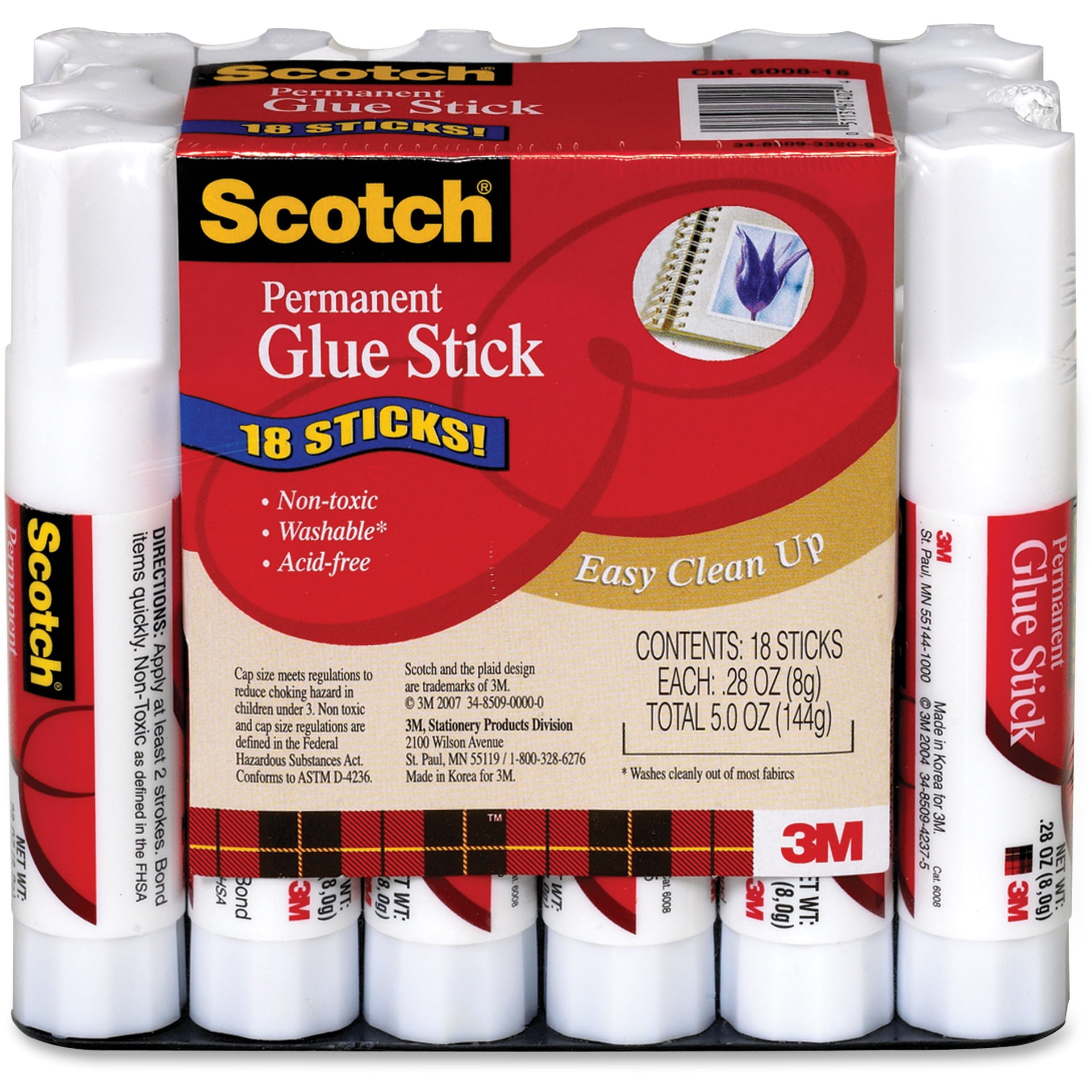 Colorations Premium Washable White Glue Sticks in A Tray (0.88oz. Each) - Set of 48