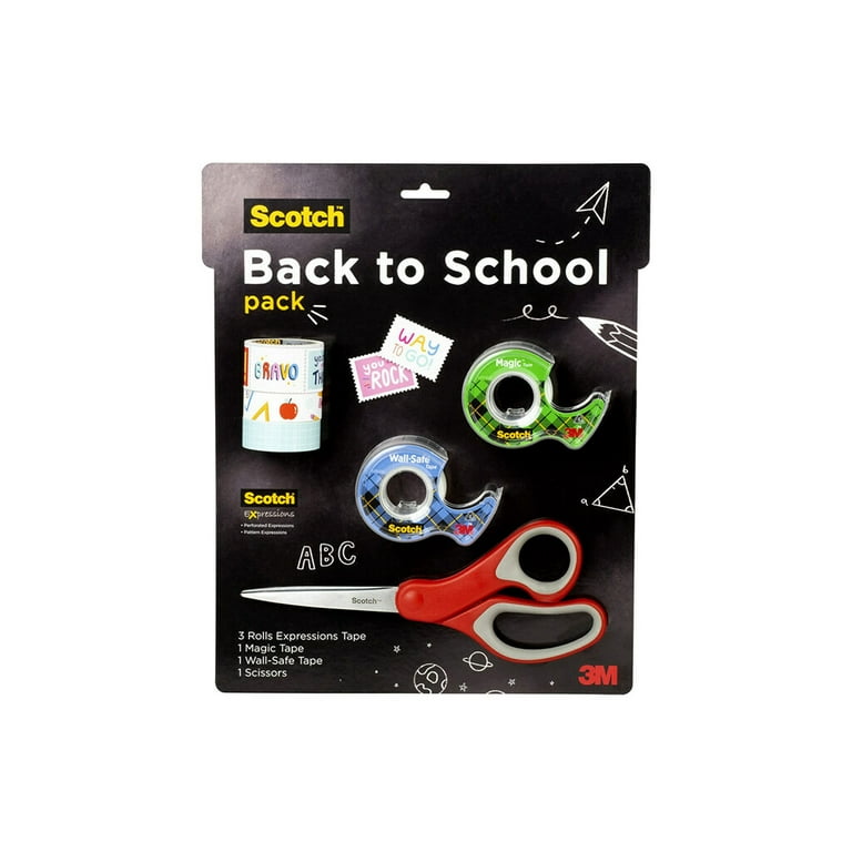 Back To School Pack, Assorted Tapes Plus Scissors/Kit Back To School Pack, Assorted Tapes Plus Scissors/Kit