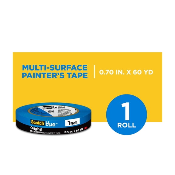 Scotch Blue Painter's Tape, 0.70 in. x 60 yd., 1 Pack, Original Multi-Surface, Paint Supplies