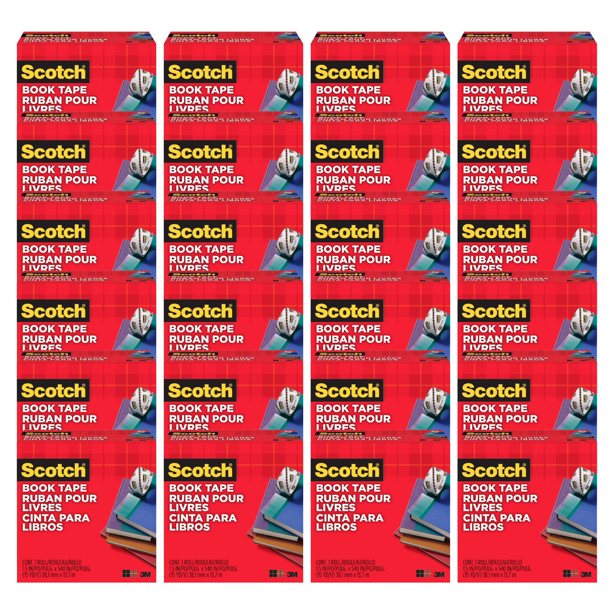 Scotch Book Tape: 1-1/2 in. x 15 yds. (Clear) [24-pack]