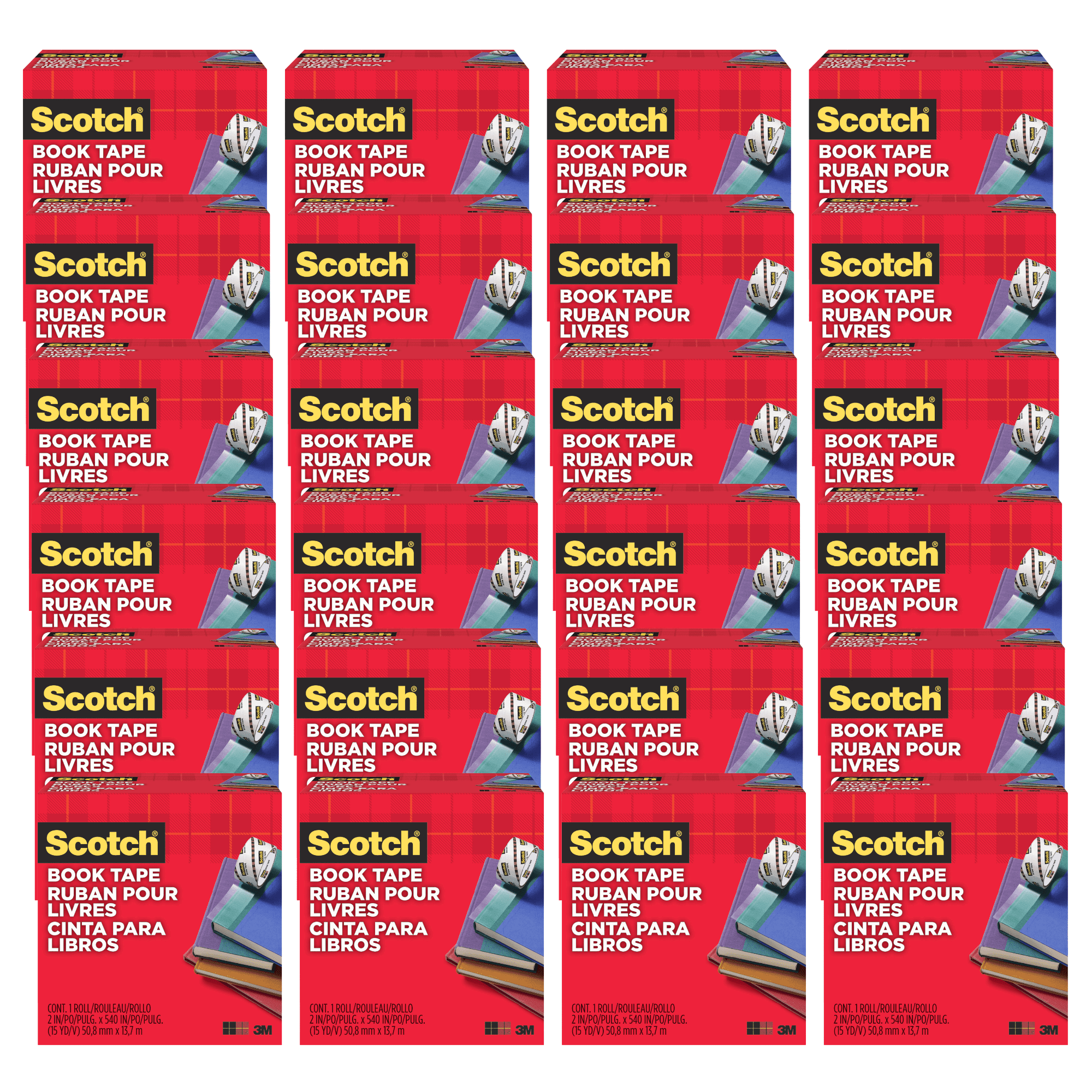 Scotch Book Tape: 2 in. x 15 yds. (Clear) [24-pack]