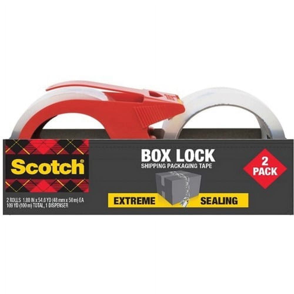 Scotch Box Lock Packing Tape, Clear, 1.88 in. x 54.6 yd, tape