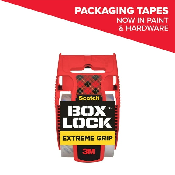 Scotch Box Lock Packaging Tape, Clear, 1.88 in. x 25.6 yd., 1.5 in. Core, 1 Total