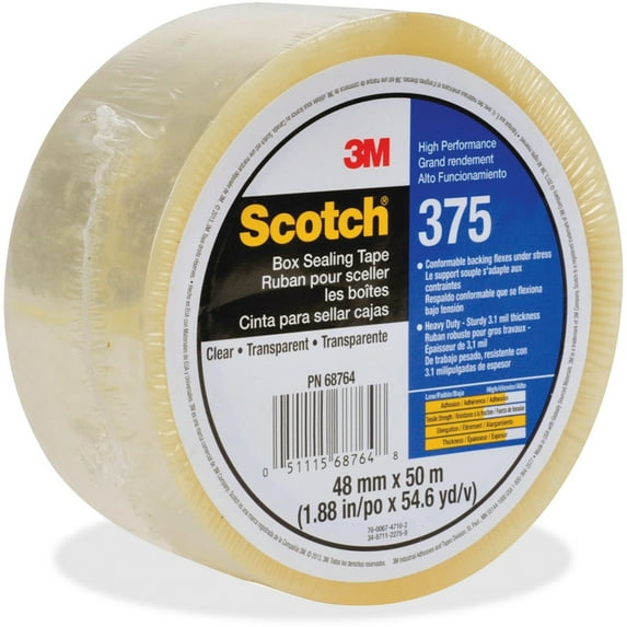 Scotch Box-Sealing Tape 375, Clear, 36 / Carton (Quantity)