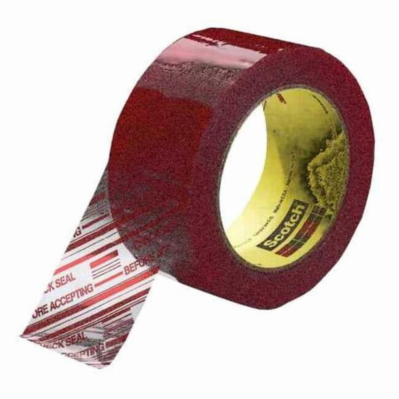 Scotch Carton Tape,Red on Clear,72mm x 100m 3779