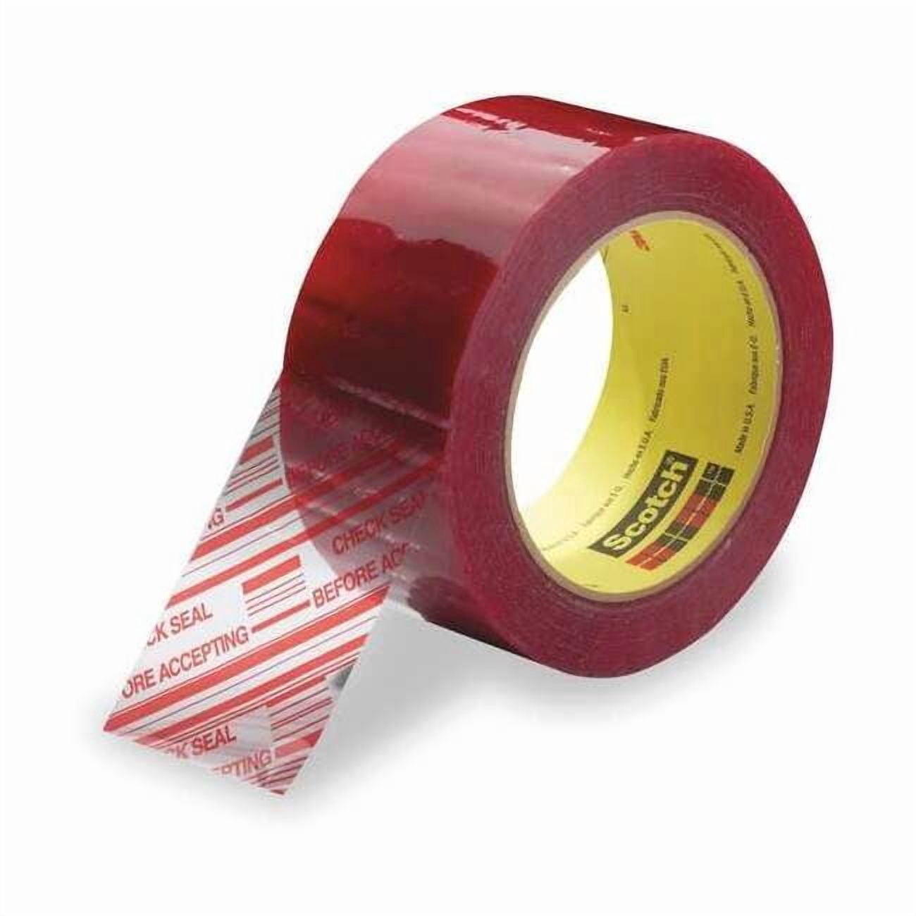 Scotch Carton Tape,Red on Clear,48mm x 100m 3779