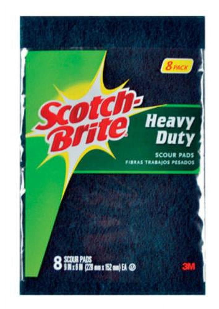 Scotch Brite 2208CC Heavy Duty Scour Pads, 6" x 9", 8 pack