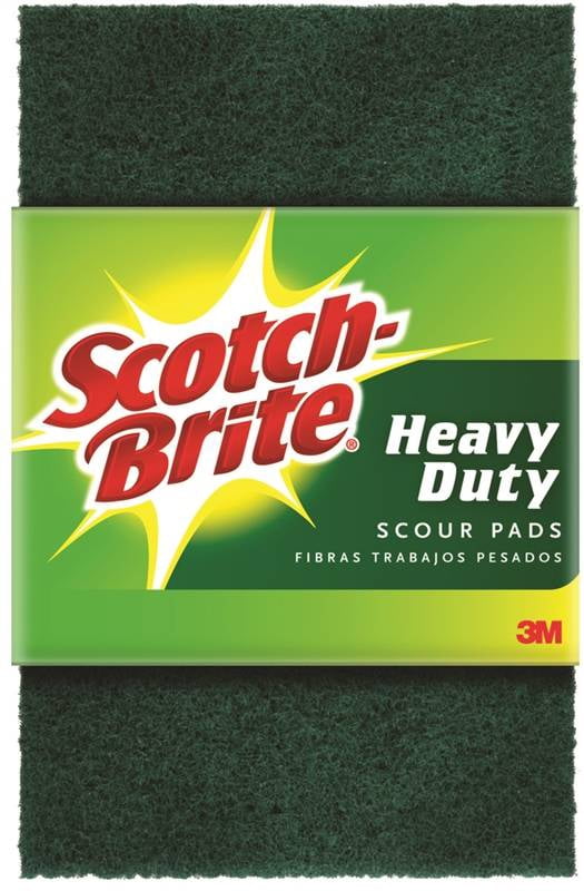Scotch-Brite Heavy Duty Scour Pad, Green, 6 in x 3.85 in, Tough Kitchen ...