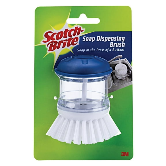 3M Scotch-Brite Soap Dispensing Pump Dish Brush - Kitchen Cleaning - 4 Brushes, Multicolor