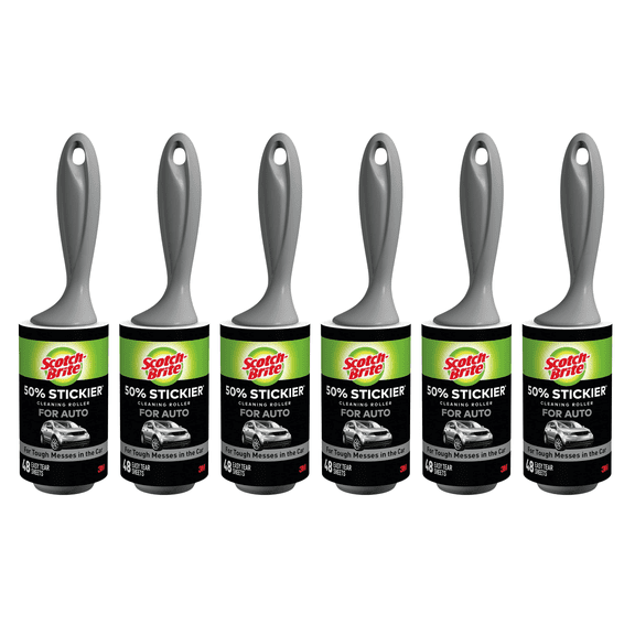 Scotch-Brite 50% Stickier Auto Lint Roller: 4 in. width [6-pack]