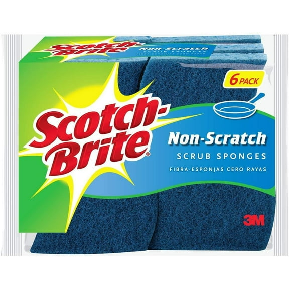 3M Scotch-Brite Multi Purpose Scrub Sponge Multipack - Non-Scratch - 6 Piece Pack