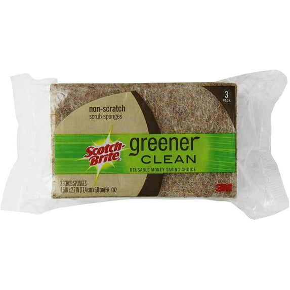 Scotch Brite 97033 Scotch-Brite Natural Fiber Scrubbing Sponge 3 Count
