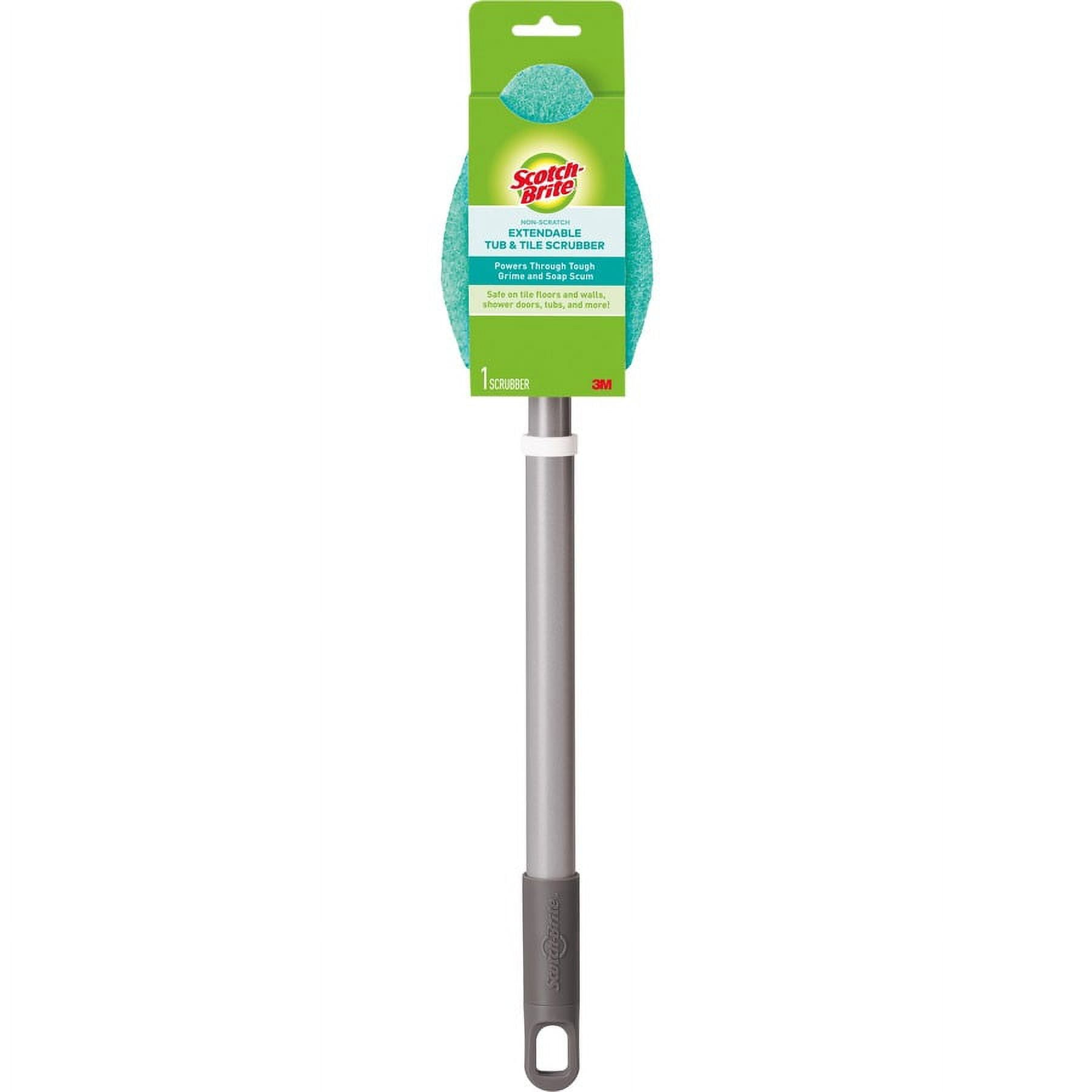 Blue and Silver Steel Handle Shower Scrubber with Recycled PET Bristles (2-Pack)