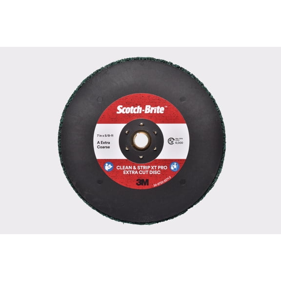 Scotch-Brite Clean and Strip XT Pro Extra Cut Disc, TN Quick Change, 7 in x 5/8 in-11, A XCS, 5 per case