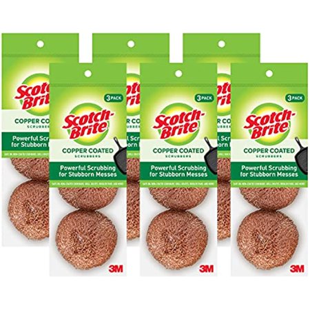 Scotch-Brite Copper Coated Scrubbing Pads, 3-Count (Pack Of 8)