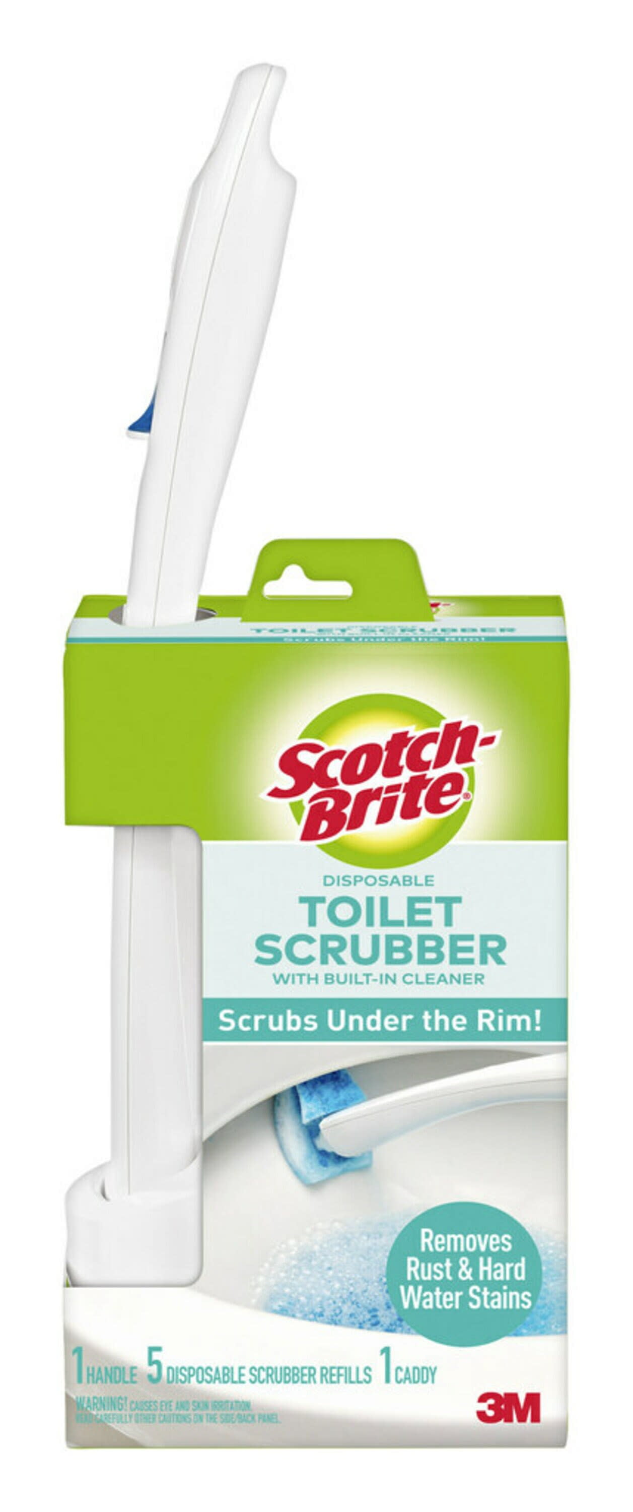 Scotch-Brite Disposable Toilet Scrubber Cleaning System, 1 Wand/ 5 Refill  Sponges