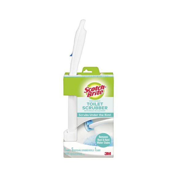 Scotch-Brite Disposable Toilet Scrubber Cleaning System, 1 Wand/ 5 Refill Sponges