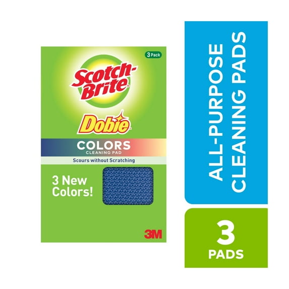 Scotch-Brite Dobie Colors All-Purpose Cleaning Pads, 3 Pads