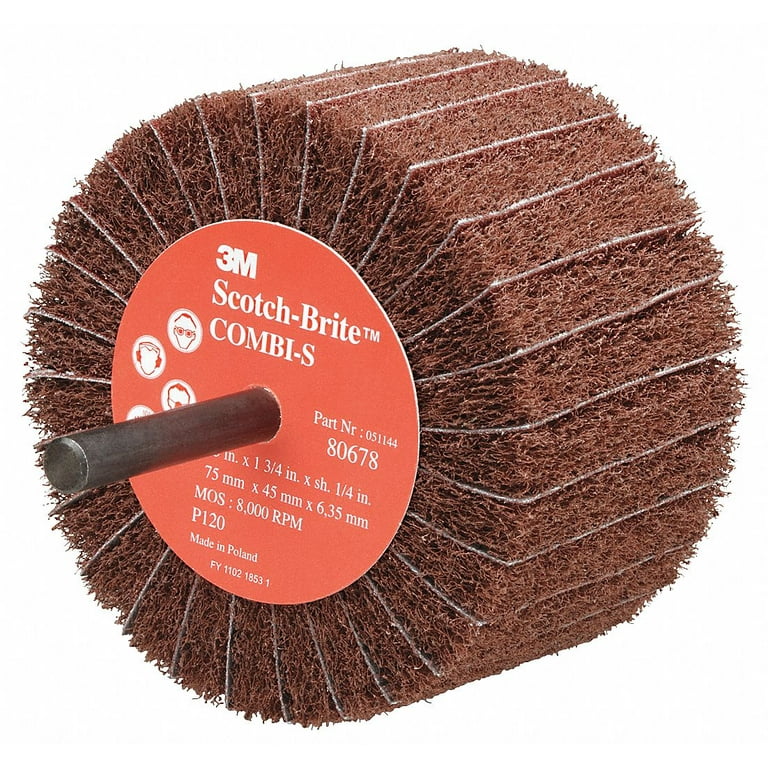 Scotch-Brite Flap Wheel,3 in Dia,1 3/4 in W,P180 Grit FN510079323 