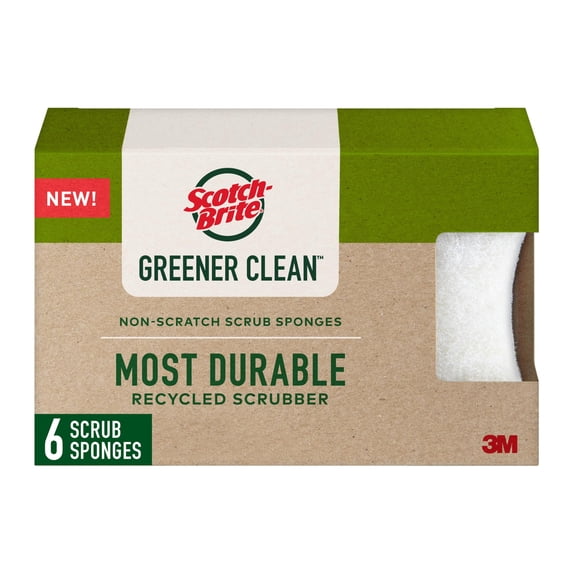 Scotch-Brite Greener Clean Non-Scratch Scrub Sponge (Pack of 24)