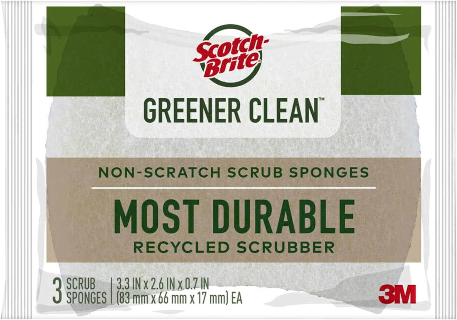 ScotchBrite Greener Clean NonScratch Scrub Sponge, Sponge for Washing