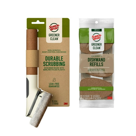 Scotch-Brite Greener Clean Non-Scratch Soap Control Dishwand with 3 Refills