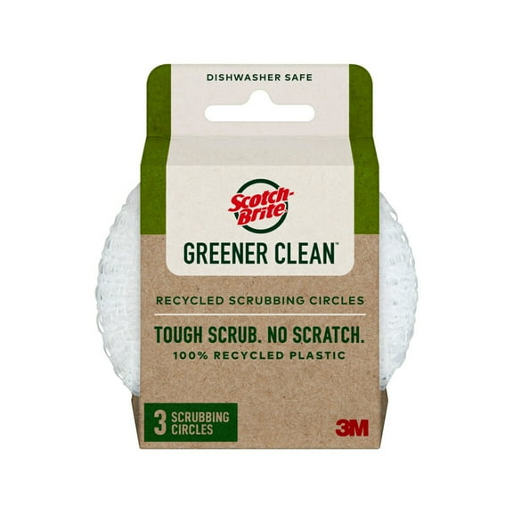 Scotch-Brite Greener Clean Recycled Scrubbing Circles, 3 Scrubbers