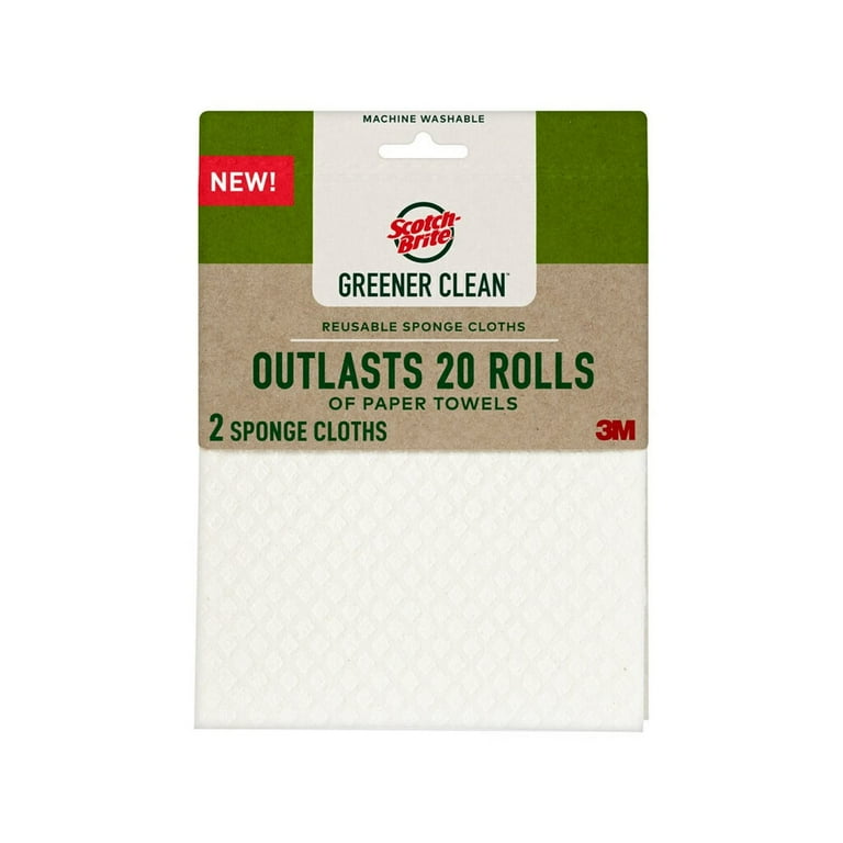Scotch-Brite Greener Clean Sponge Cloth, Dish Cloths For Washing