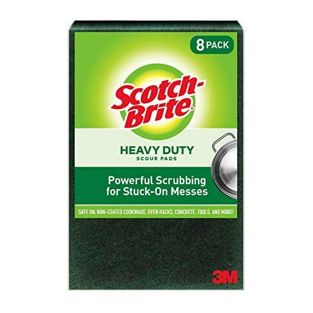Scotch-Brite Heavy Duty Scour Pads, 8, Green