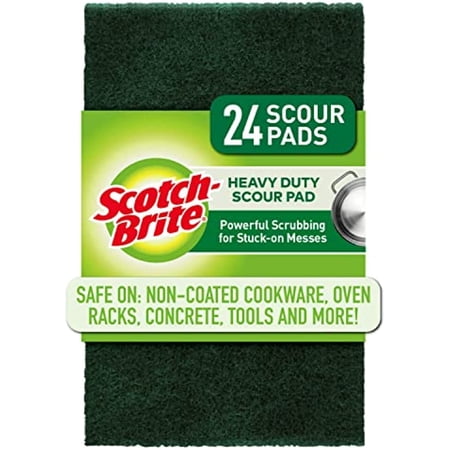 Scotch-Brite Heavy Duty Scour Pads, Scouring Pads For Kitchen And Dish Cleaning, 24 Pads