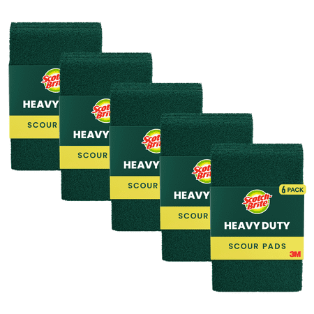 Scotch-Brite Heavy Duty Scour Pads: 6 in. x 3.8 in. (Green) [30-pack]