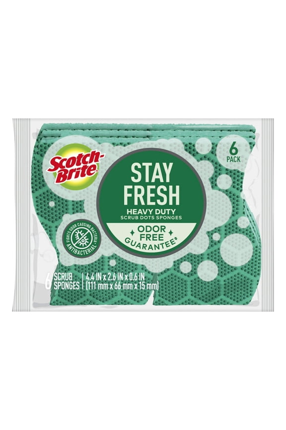 Heavy Duty Scrub Dots Scrub Sponge, 24 Count