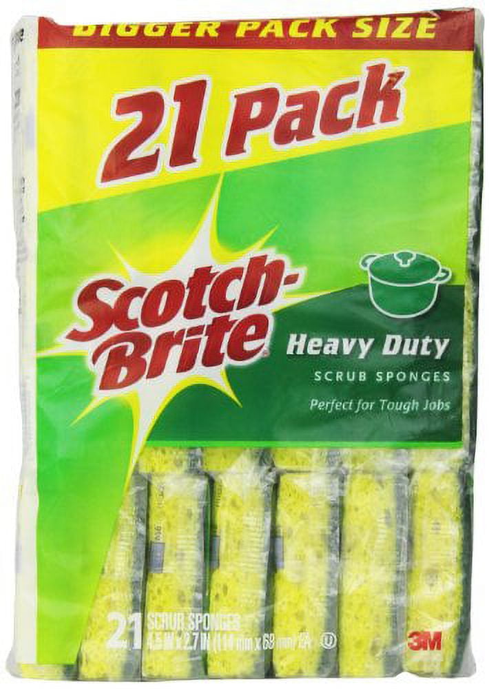 Scotch-Brite Heavy Duty Scrub Sponge, 21-Count