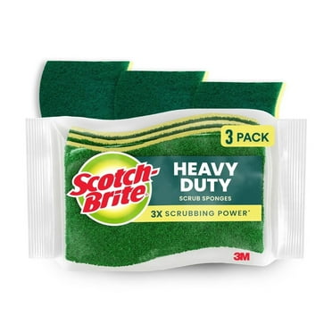 Scotch-Brite Heavy Duty Scrub Sponge, 3 Scrubbing Sponges