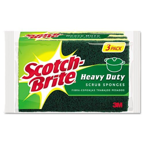 3M 57235 Scotch-Brite Heavy Duty Scrub Sponge, 8 Packs of 3