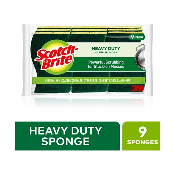 Scotch-Brite Heavy Duty Scrub Sponge, 9 Sponges Total (Pack of 10)
