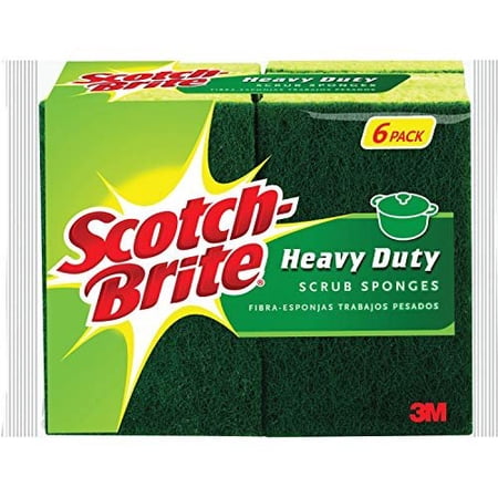 Scotch-Brite Heavy Duty Scrub Sponge - Household Cleaning, Green - 6 Sponges