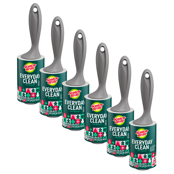 Scotch-Brite Holiday Everyday Clean Lint Roller: 4 in. x 35.2 ft. / (Natural) [6-pack]
