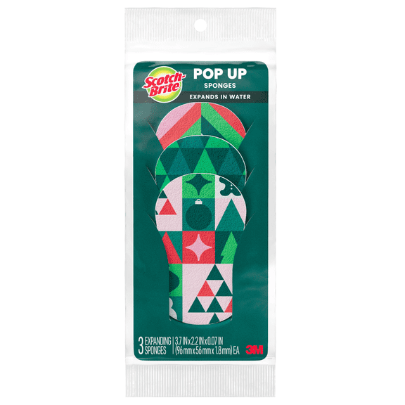 Scotch-Brite Holiday Pop Up Sponge: (Multicolored) [72-pack]