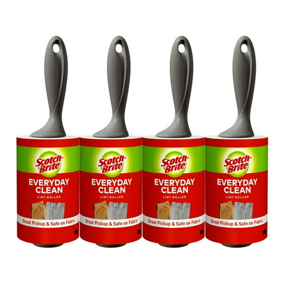 Scotch-Brite Lint Roller, 95 Sheets per Roller, 4 Count Value Pack