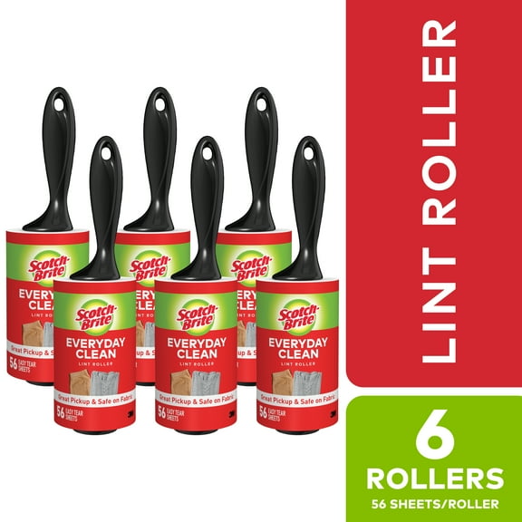 Scotch-Brite Lint Roller 6 Pack, 56 Sheets per Roller