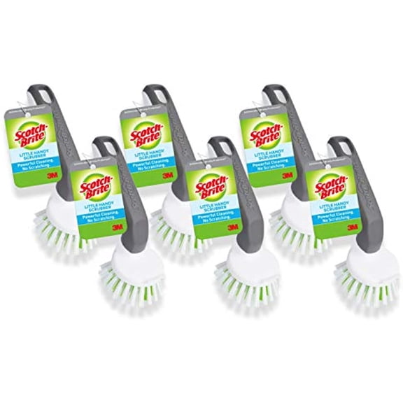 Scotch-Brite Little Handy Scrubber Brush, Small & Versatile Cleaning Tool with Long Lasting Bristles, 6 Scrub Brushes