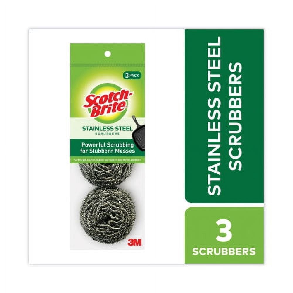 Metal Scrubbing Pads, 2.25 x 2.75, Silver, 3/Pack, 8 Packs/Carton Metal Scrubbing Pads, 2.25 x 2.75, Silver, 3/Pack, 8 Packs/Carton