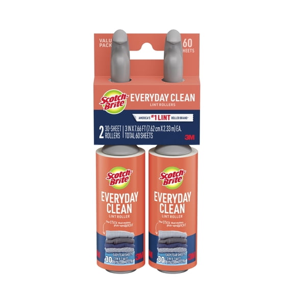 Scotch-Brite Everyday Clean Mini Lint Roller, 2 Rollers