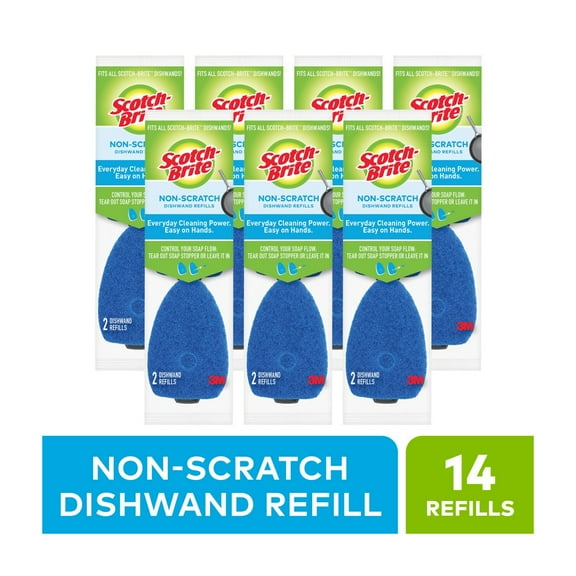 Scotch-Brite Non-Scratch Dishwand Refill Heads, Value Pack, 14 Count