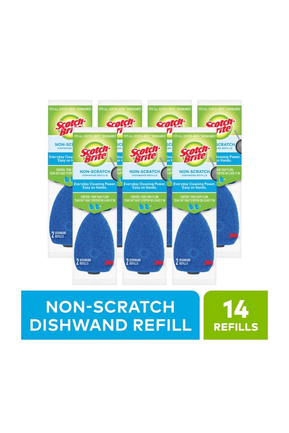 Non-Scratch Dishwand Refill Heads, Value Pack, 14 Count