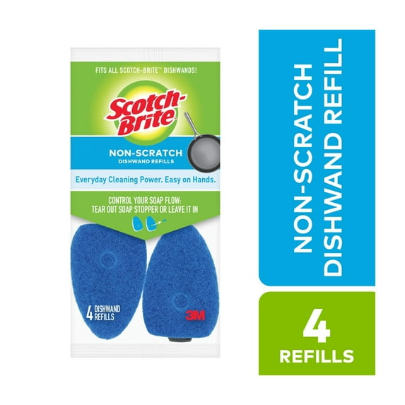 Scotch-Brite Non-Scratch Dishwand Refills Heads, 4 Refills Total