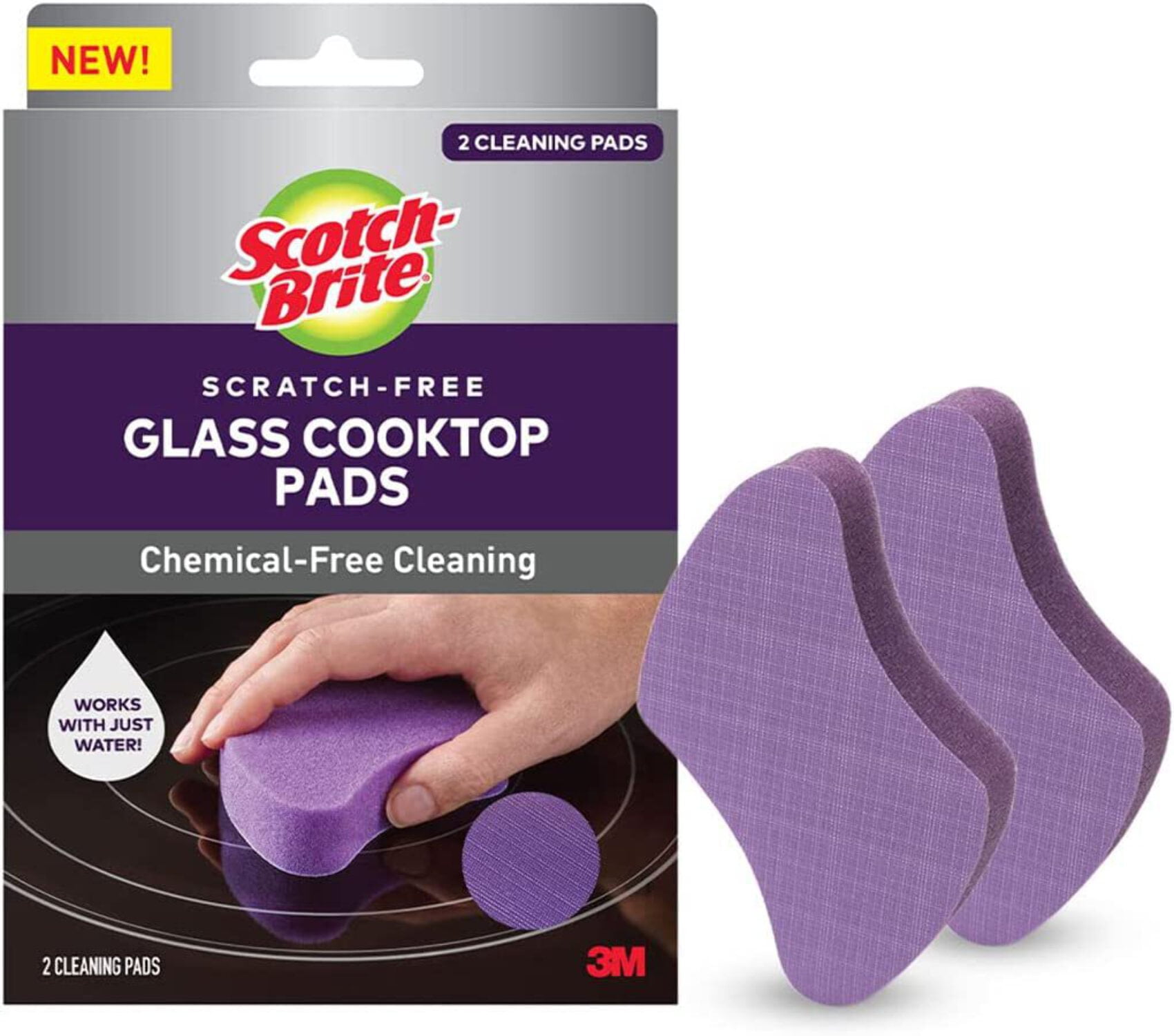 ScotchBrite NonScratch Glass Cooktop Cleaning Pad, 2 Pads